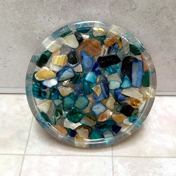 Blue Agate Gemstone Tray